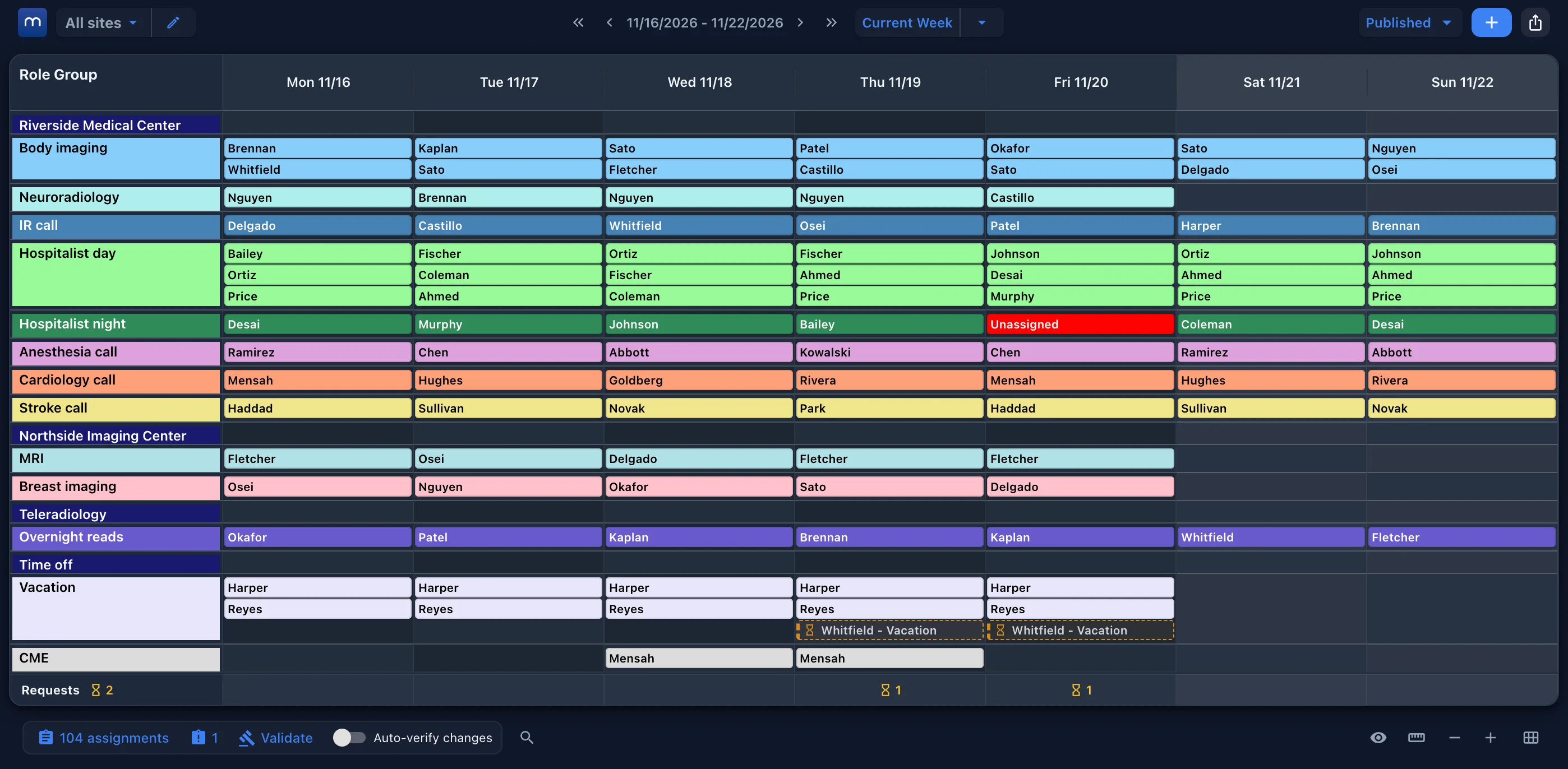 AI-powered scheduling interface