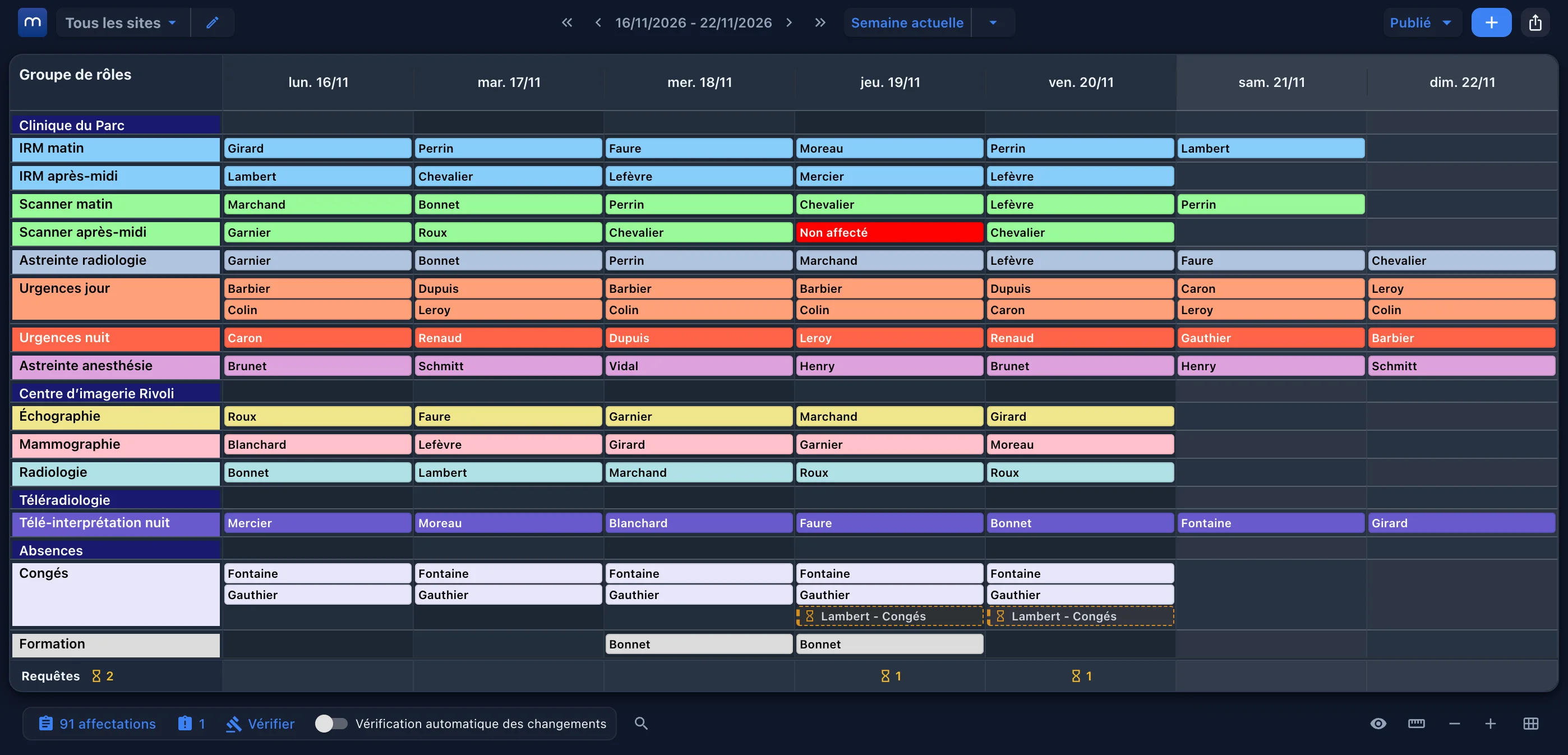 Interface de planification Momentum optimisée par l’IA