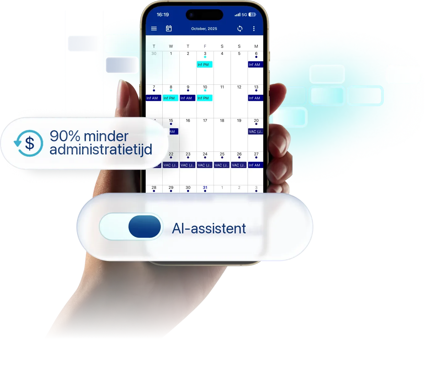 Momentum mobiele app: 90% minder administratietijd, AI-assistent