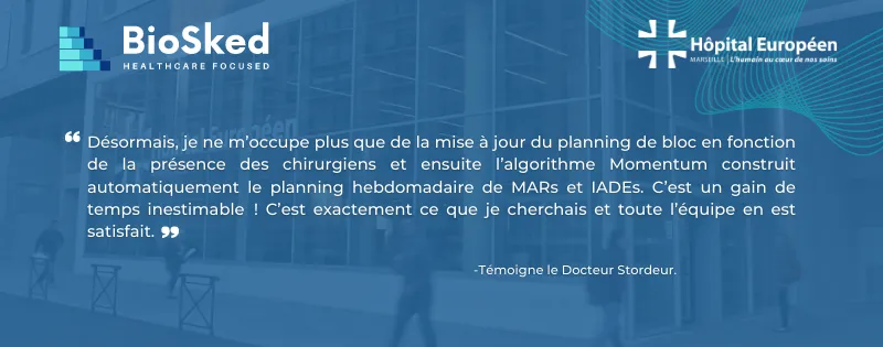 planification intelligente témoignage anesthésiste